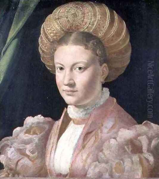 Portrait of a young woman, possibly Countess Gozzadini, c.1530 Oil Painting by Girolamo Francesco Maria Mazzola (Parmigianino)