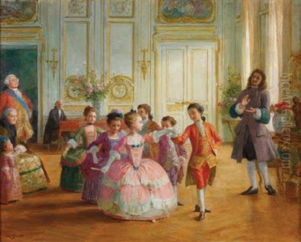 La Lecon De Danse Oil Painting by Victor-Gabriel Gilbert