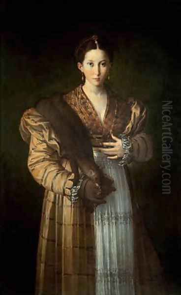 Portrait of Antea La Bella, 1535-37 Oil Painting by Girolamo Francesco Maria Mazzola (Parmigianino)