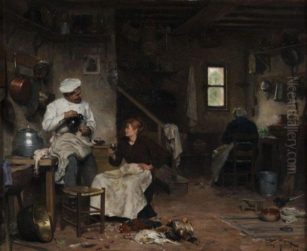 Aux Cuisines. Oil Painting by Victor-Gabriel Gilbert