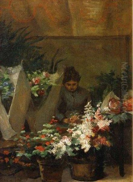 La Marchande De Fleurs Oil Painting by Victor-Gabriel Gilbert