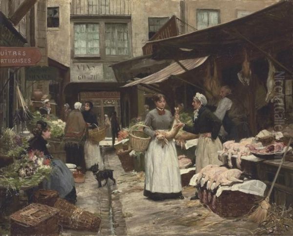 Market Day Oil Painting by Victor-Gabriel Gilbert