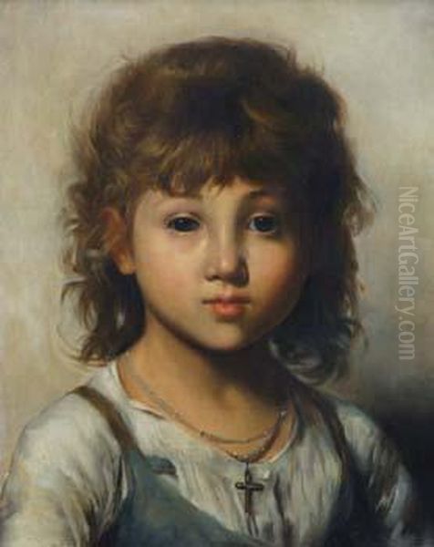 Portrait Of A Girl Oil Painting by Victor-Gabriel Gilbert