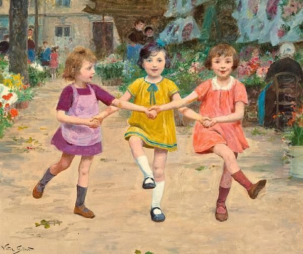 Three Friends Oil Painting by Victor-Gabriel Gilbert