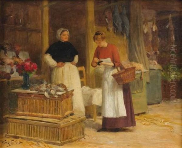 La Marchande De Volaille Oil Painting by Victor-Gabriel Gilbert