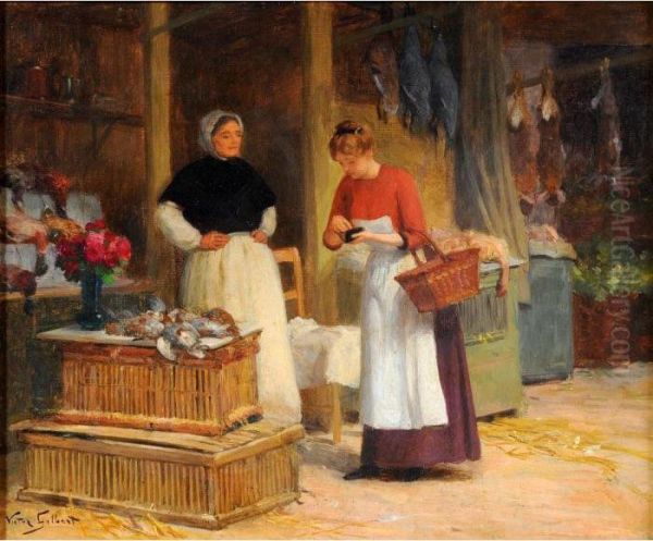 La Marchande De Volailles Oil Painting by Victor-Gabriel Gilbert