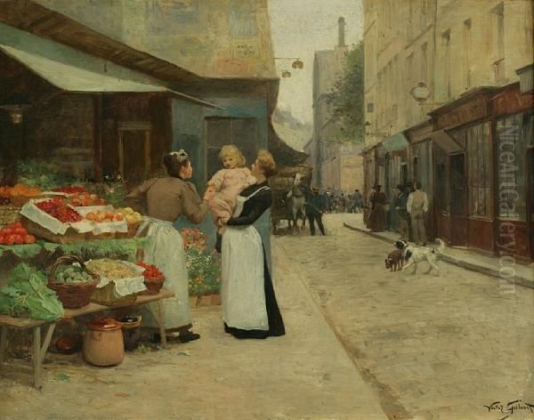 The Flower Shop Oil Painting by Victor-Gabriel Gilbert