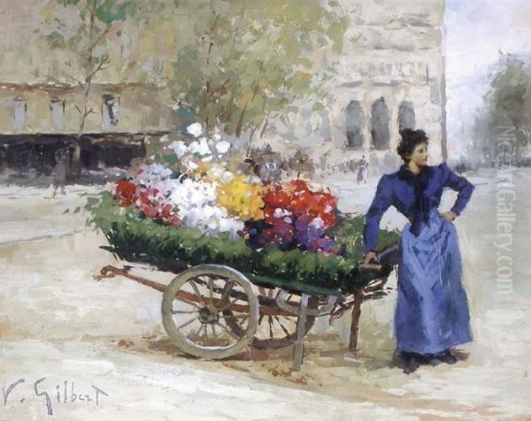 La Marchande De Fleurs Oil Painting by Victor-Gabriel Gilbert