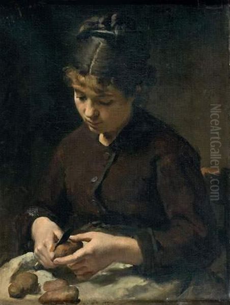 La Petite Cuisiniere Oil Painting by Victor-Gabriel Gilbert