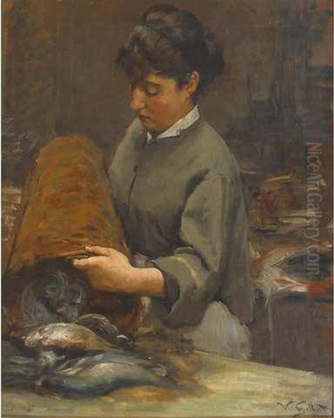 Jeune Poissonniere Oil Painting by Victor-Gabriel Gilbert