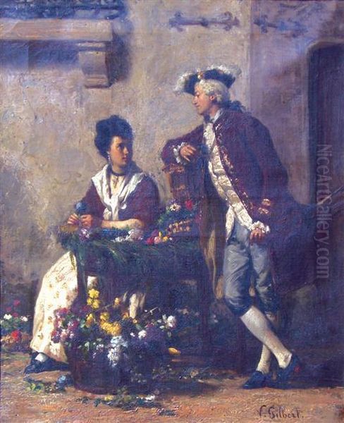 Depicting A Courting Couple by Victor-Gabriel Gilbert