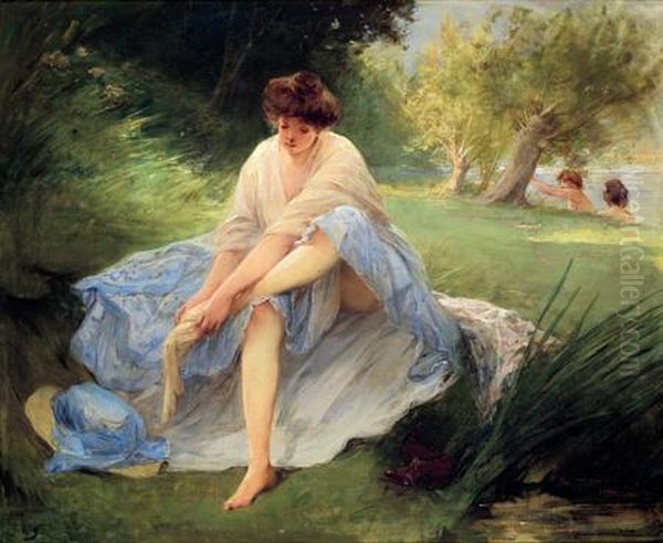 Apres Le Bain Oil Painting by Victor-Gabriel Gilbert