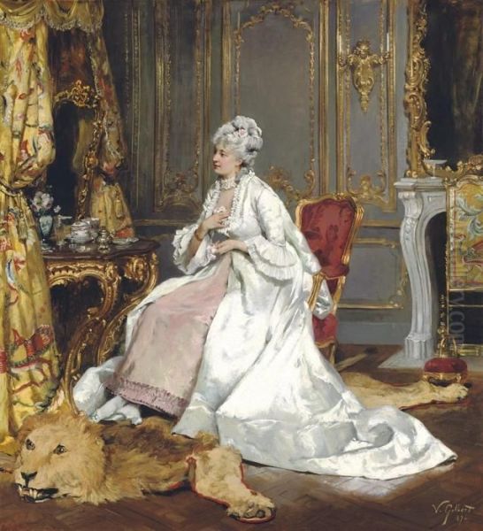 A Lady In Her Boudoir Oil Painting by Victor-Gabriel Gilbert