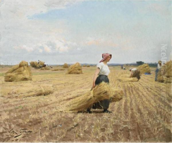 The Harvest Oil Painting by Victor-Gabriel Gilbert