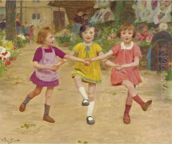 Three Friends Oil Painting by Victor-Gabriel Gilbert