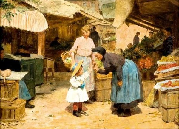 Jour De Marche Oil Painting by Victor-Gabriel Gilbert