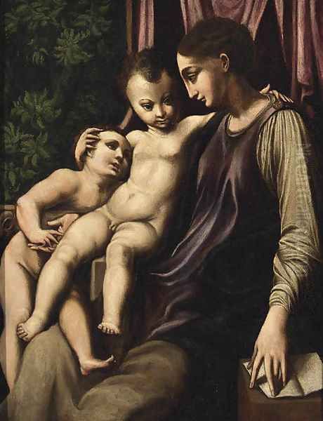 The Madonna and Child with the Infant Saint John the Baptist Oil Painting by Girolamo Francesco Maria Mazzola (Parmigianino)