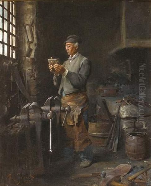 L'atelier Du Serrurier Oil Painting by Victor-Gabriel Gilbert