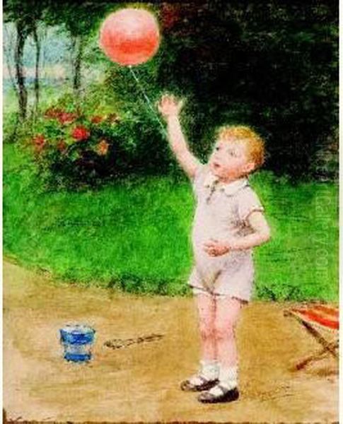 Jeune Garcon Au Ballon Oil Painting by Victor-Gabriel Gilbert