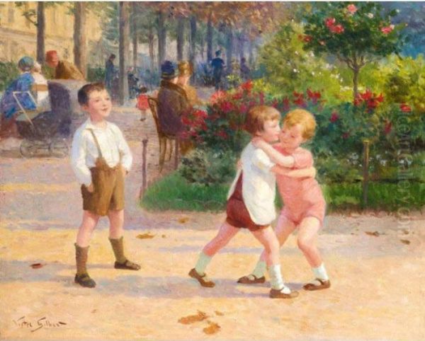 Enfants Au Parc Oil Painting by Victor-Gabriel Gilbert