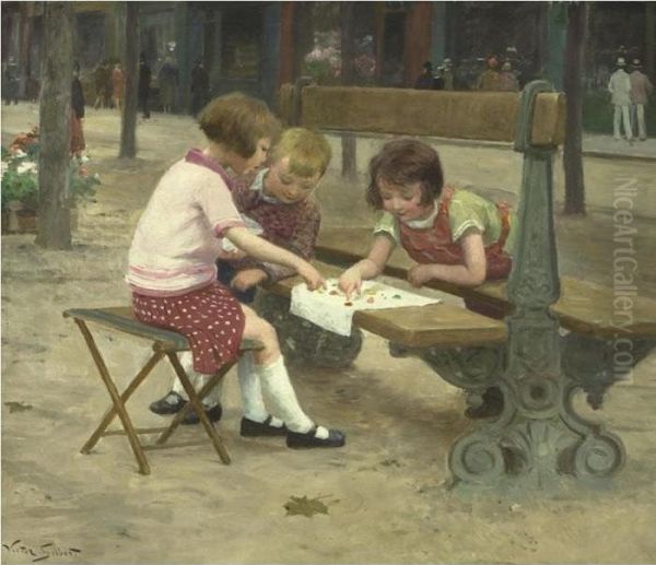 A Game In The Park Oil Painting by Victor-Gabriel Gilbert