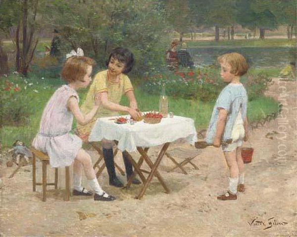 Playtime In The Park Oil Painting by Victor-Gabriel Gilbert