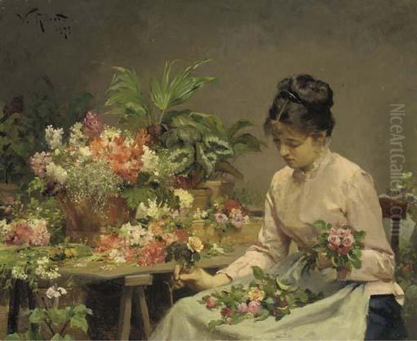 La Marchande De Fleurs Oil Painting by Victor-Gabriel Gilbert