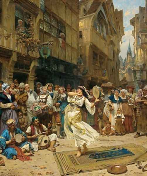 Dancing gypsy Oil Painting by Adrien Moreau