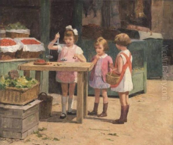 The Little Grocers Oil Painting by Victor-Gabriel Gilbert