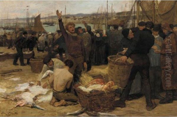 A Good Haul Oil Painting by Victor-Gabriel Gilbert