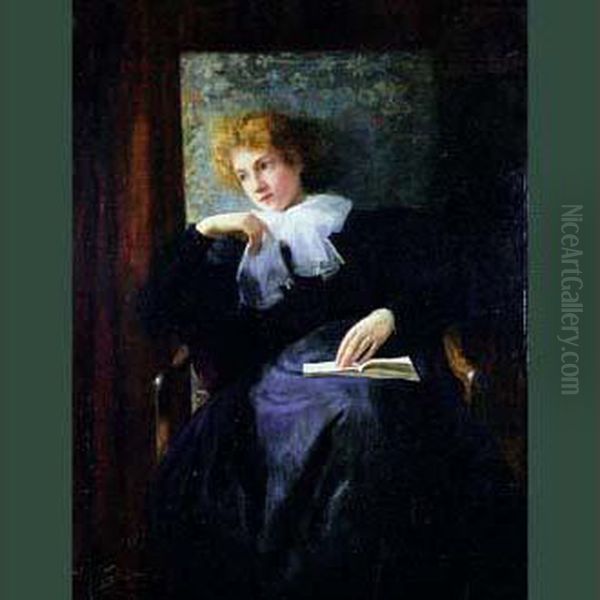 Reverie Pendant La Lecture Oil Painting by Victor-Gabriel Gilbert