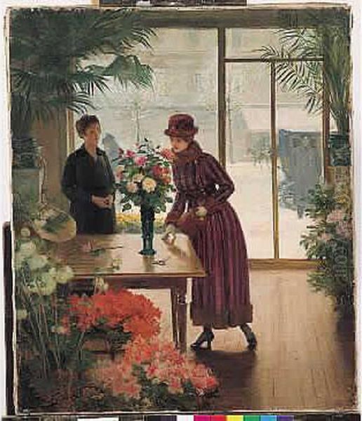 La Marchande De Fleurs Oil Painting by Victor-Gabriel Gilbert