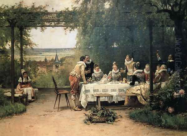 Toast to the heir presumptive Oil Painting by Adrien Moreau