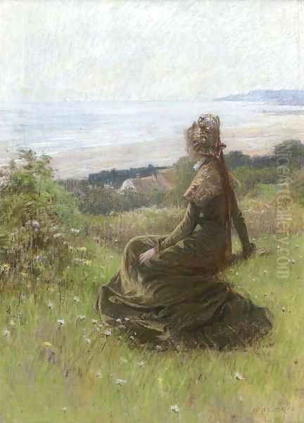 Sur la falaise Oil Painting by Adrien Moreau