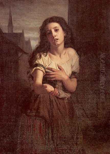 A Beggar Woman 1861 Oil Painting by Hugues Merle