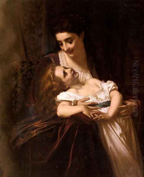 Maternal Affection Oil Painting by Hugues Merle