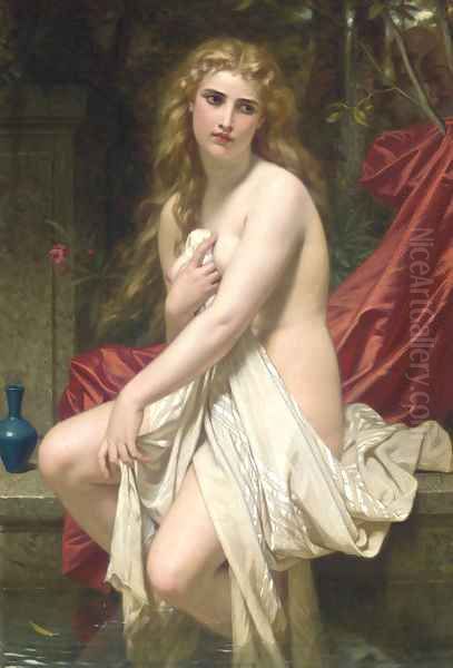 Susannah at her Bath Oil Painting by Hugues Merle