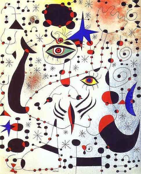 Ciphers and Constellations, in Love with a Woman Oil Painting by Joaquin Miro