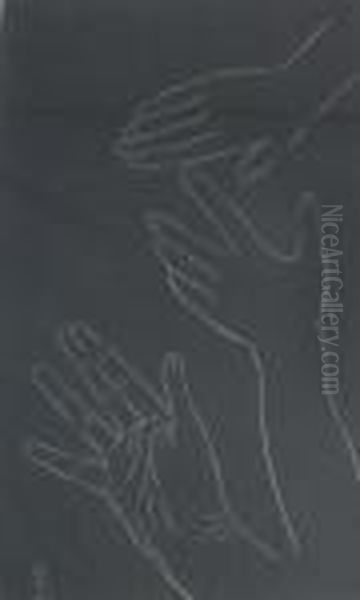 Hands Oil Painting by Eric Gill