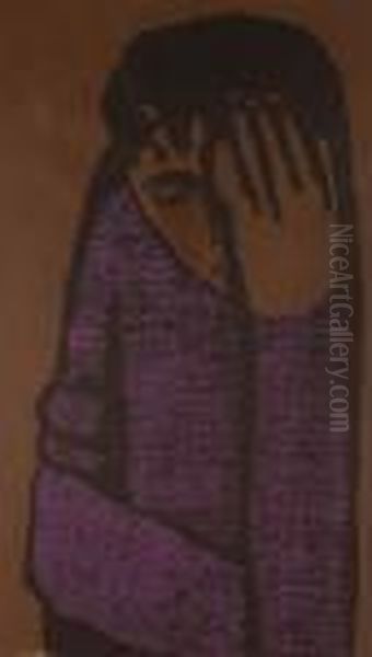 Boy Inpurple Oil Painting by Eric Gill