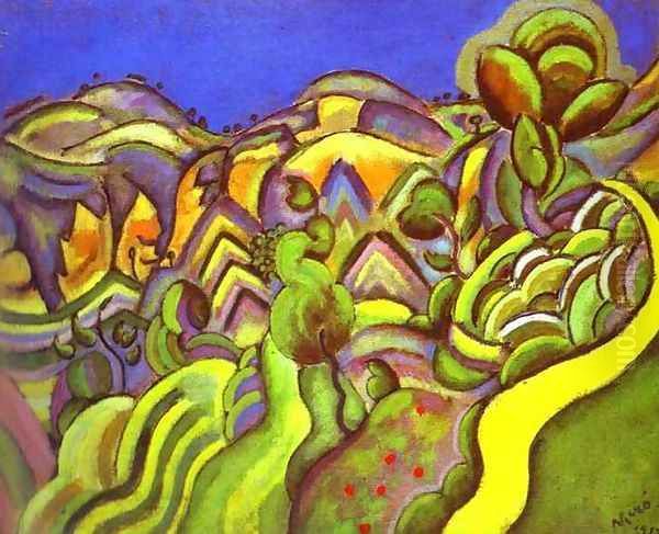 Ciurana, the Path Oil Painting by Joaquin Miro