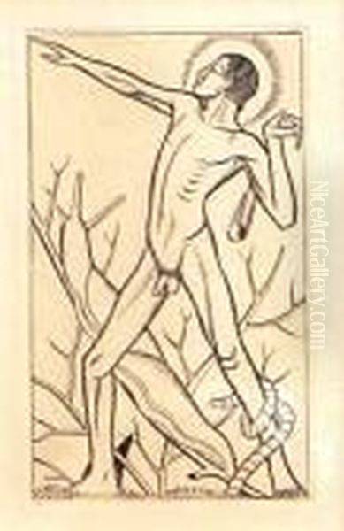 Wood Engraving, 12 X 7cm (illus.) Oil Painting by Eric Gill