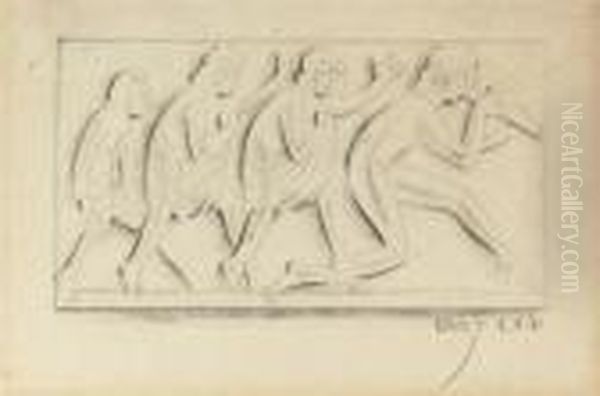 Design For 'ariel Piping To The Children' by Eric Gill