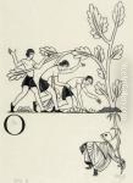 The Pardoner's Tale Oil Painting by Eric Gill