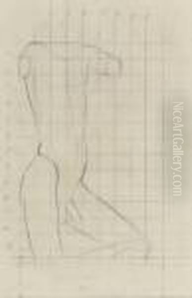 Male Nude Study For A Sculpture Oil Painting by Eric Gill