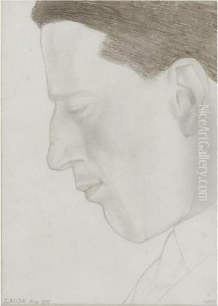 The Artist's Brother, Lawrence Oil Painting by Eric Gill