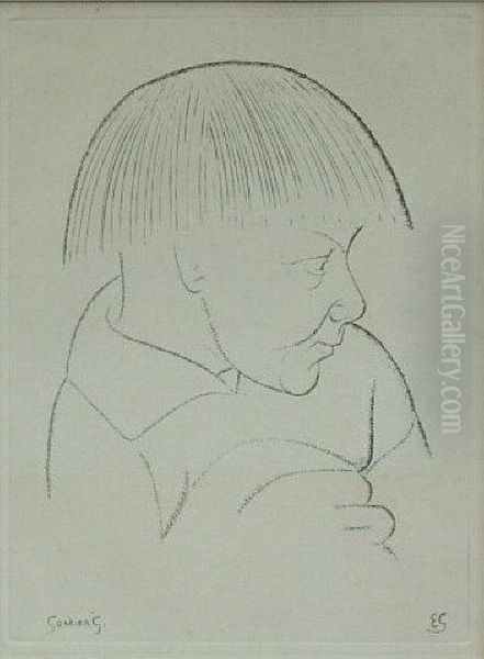 Portrait Of Gordian Gill. Oil Painting by Eric Gill