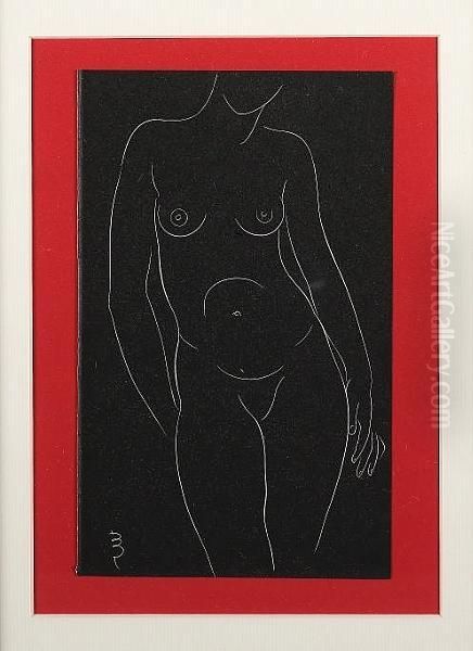 Female Nude, Standing (skelton P942) Oil Painting by Eric Gill