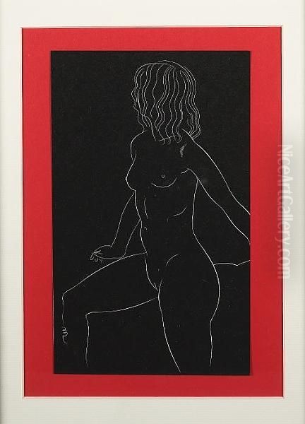 Female Nude, Seated (skelton P948) Oil Painting by Eric Gill