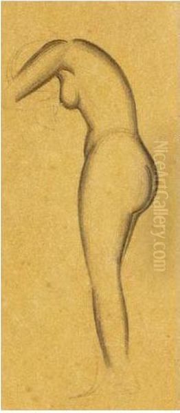 Female Nude Oil Painting by Eric Gill